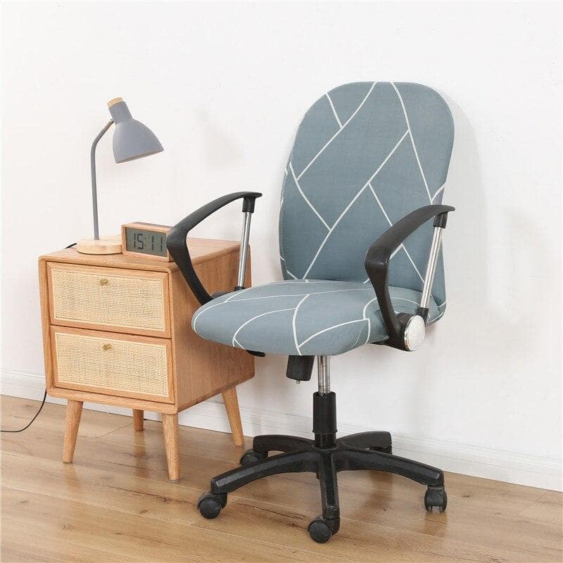 Κάλυμμα Καρέκλας Γραφείου Σε Γκρι Χρώμα Με Λευκές Γραμμές