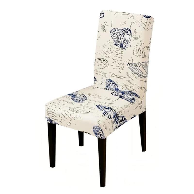 Κάλυμμα Καρέκλας Λευκό Με Πεταλούδες