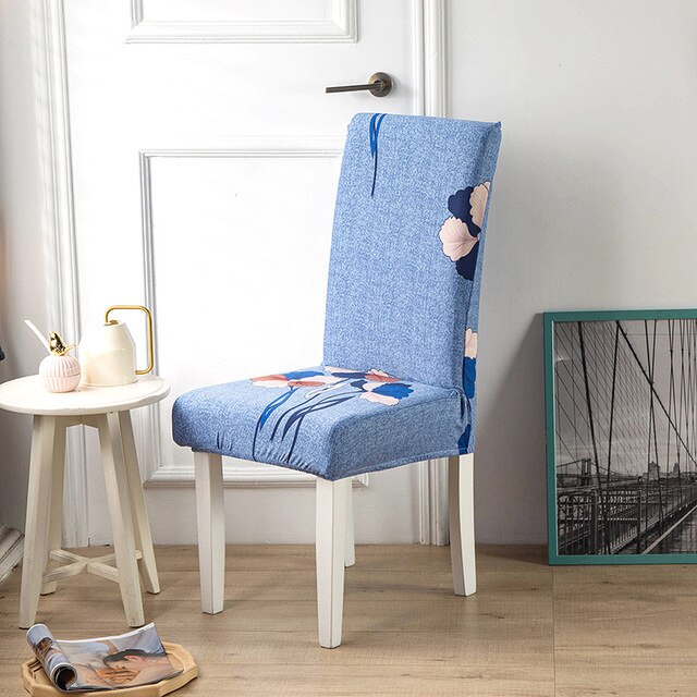 Μπλε Κάλυμμα Καρέκλας Με Λουλούδια