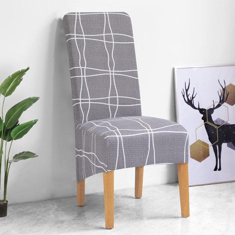 Κάλυμμα Καρέκλας Μεγάλου Μεγέθους Σε Γκρι Καρό