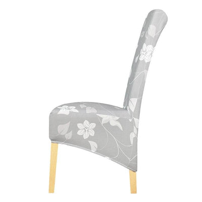 Μεγάλο Γκρι Κάλυμμα Καρέκλας Με Λουλούδια