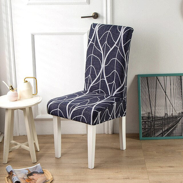 Σκούρο Γκρι Κάλυμμα Καρέκλας Με Λευκό Σχέδιο