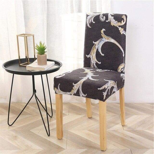 Κάλυμμα Καρέκλας Σε Σκούρο Γκρι Floral