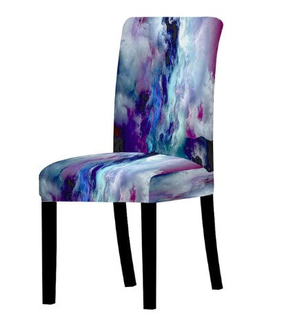 Μπλε Πολύχρωμο Μαρμάρινο Κάλυμμα Καρέκλας