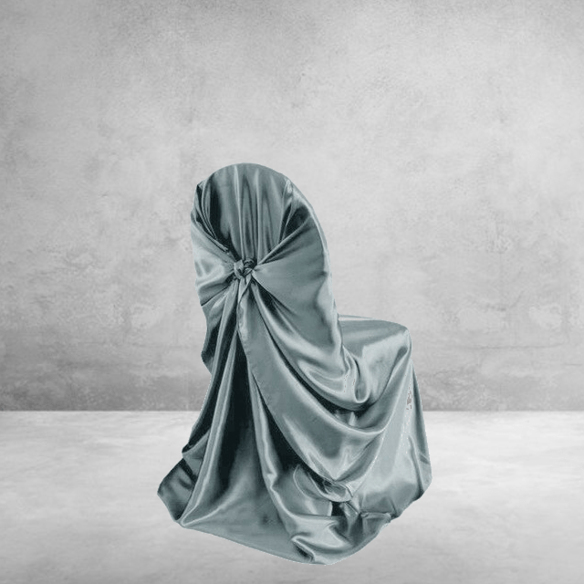 Κάλυμμα Καρέκλας Γάμου Από Ασημί Σατέν