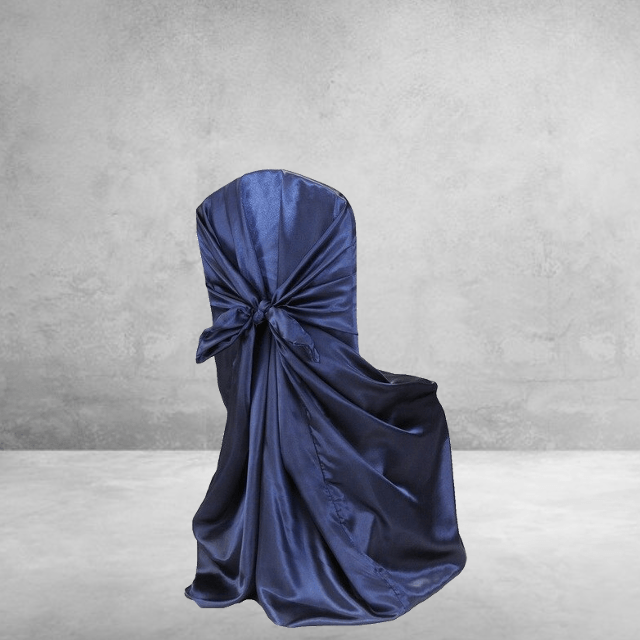 Κάλυμμα Καρέκλας Γάμου Midnight Blue Satin