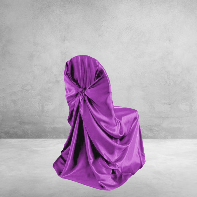 Κάλυμμα Καρέκλας Γάμου Μωβ Σατέν