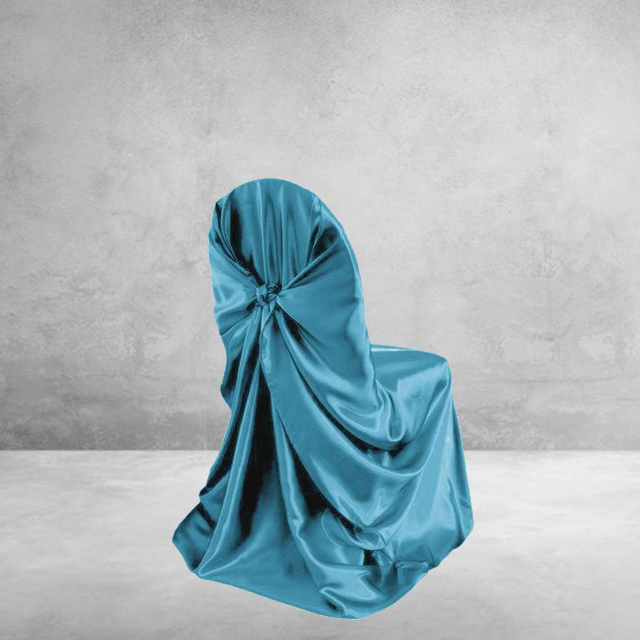 Κάλυμμα Καρέκλας Γάμου Σατέν Τιρκουάζ