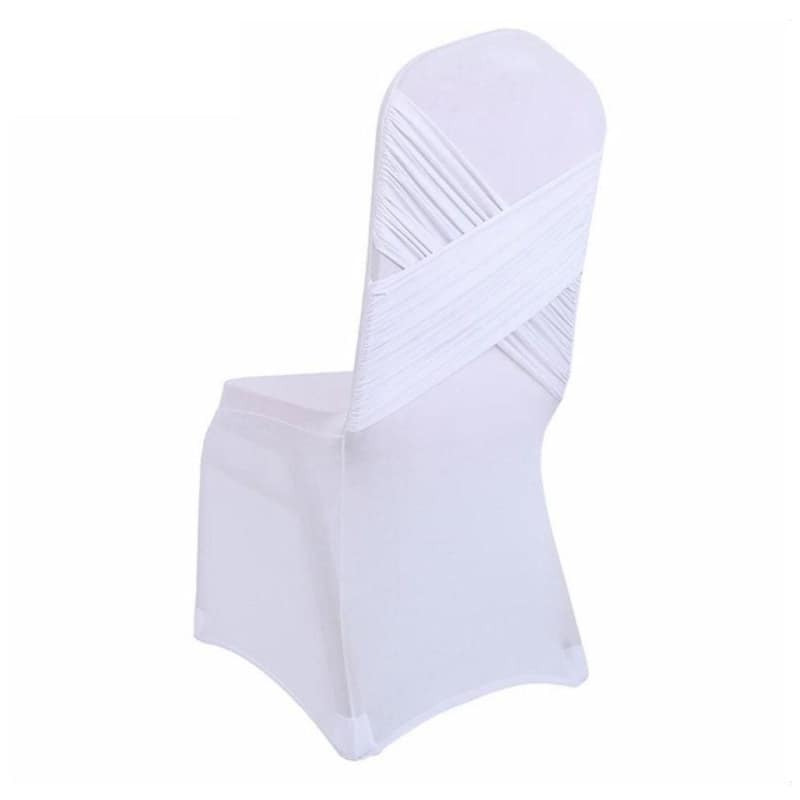 Λευκό Κάλυμμα Πολυτελούς Καρέκλας Γάμου