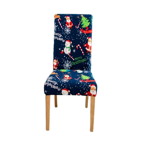Μπλε Κάλυμμα Καρέκλας Merry Christmas