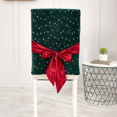 Χριστουγεννιάτικο Κάλυμμα Καρέκλας Από Πράσινο Βελούδο