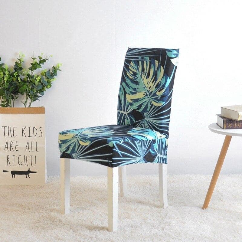 Μαύρο Κάλυμμα Καρέκλας Με Μπλε Και Πράσινα Σχέδια