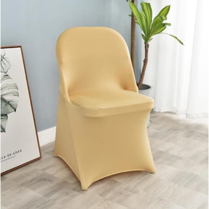 Κάλυμμα Πτυσσόμενης Καρέκλας Γάμου Σε Μπεζ Χρώμα