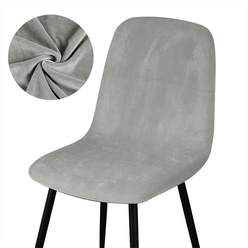 Κάλυμμα Καρέκλας Σκανδιναβικό Μεταλλικο Γκρι Βελουδο