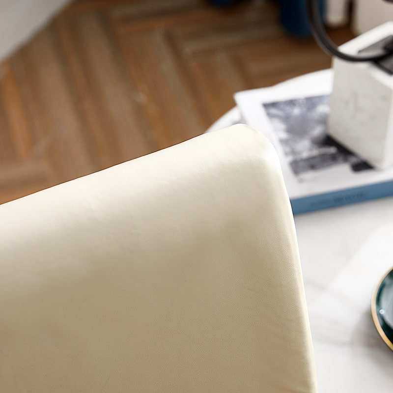 Κρεμ Λευκό Κάλυμμα Καρέκλας Από Συνθετικό Δέρμα