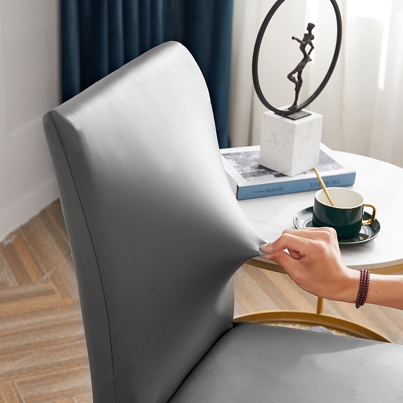 Κάλυμμα Καρέκλας Από Συνθετικό Δέρμα Σε Γκρι Ανθρακί