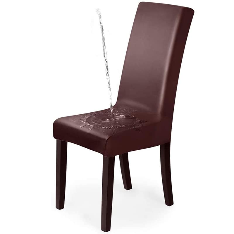 Καφέ Αδιάβροχο Κάλυμμα Καρέκλας Από Συνθετικό Δέρμα