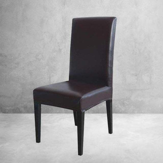 Καφέ Κάλυμμα Καρέκλας Από Συνθετικό Δέρμα