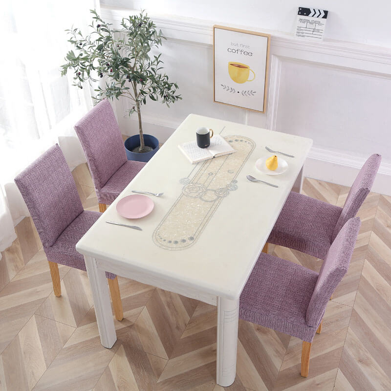 Μωβ Υφασμάτινο Κάλυμμα Καρέκλας