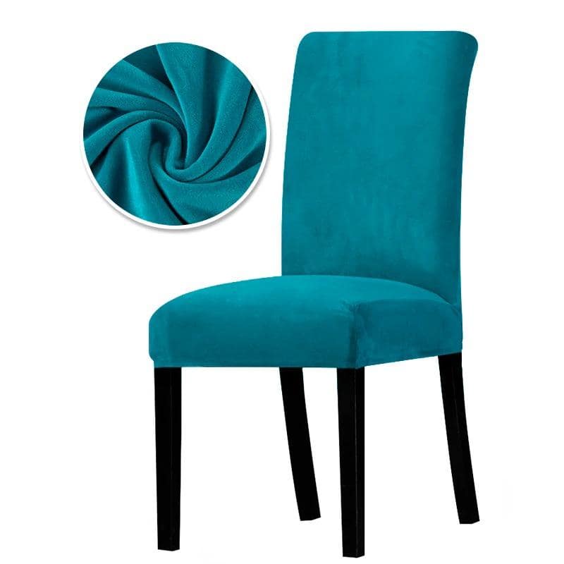 Κάλυμμα Καρέκλας Από Μπλε Βελούδο Τιρκουάζ