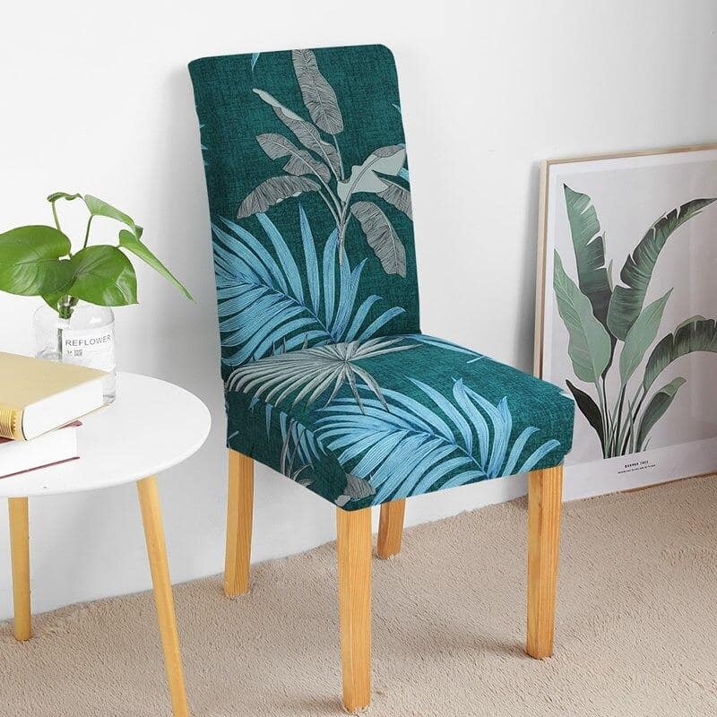 Πράσινο Κάλυμμα Καρέκλας Με Μπλε Λουλούδια