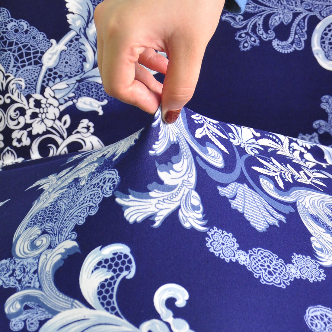 Κάλυμμα Καρέκλας Vintage Λευκό Και Μπλε