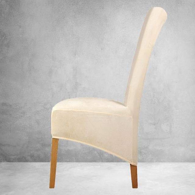 Xl Βελούδινο Κάλυμμα Καρέκλας Εκρού Μπεζ