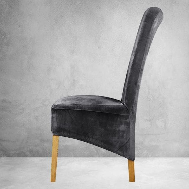 Κάλυμμα Καρέκλας Xl Σκούρο Γκρι Βελούδινο