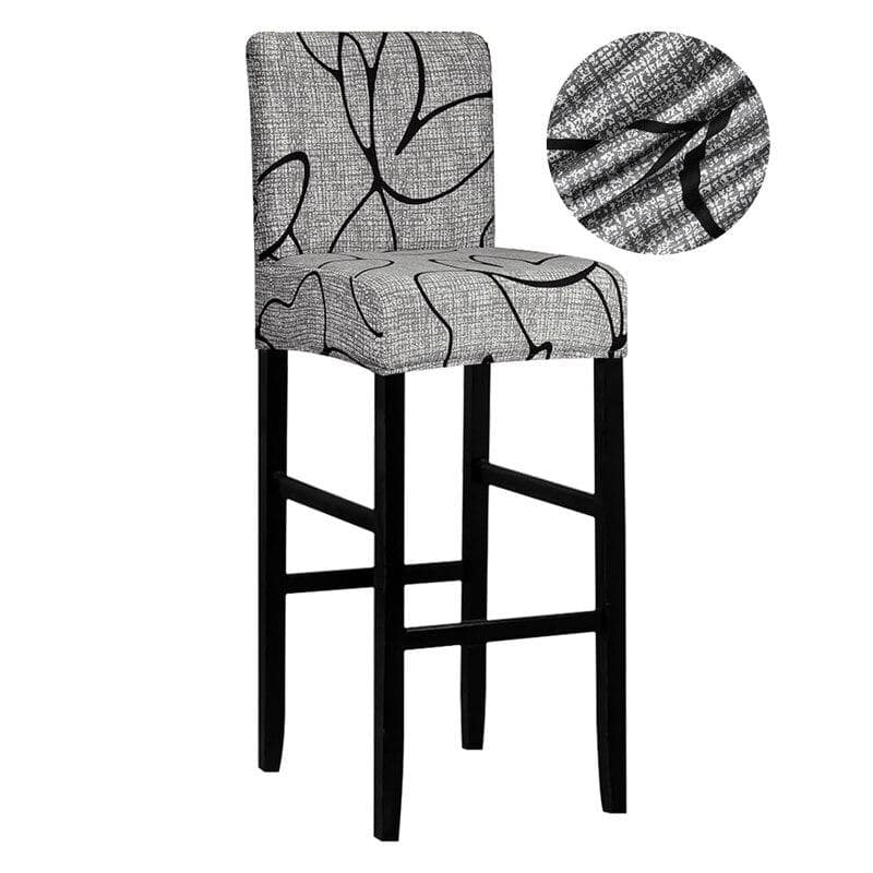 Κάλυμμα Σκαμπώ Μπαρ Σε Γκρι Χρώμα Με Μαύρα Σχέδια