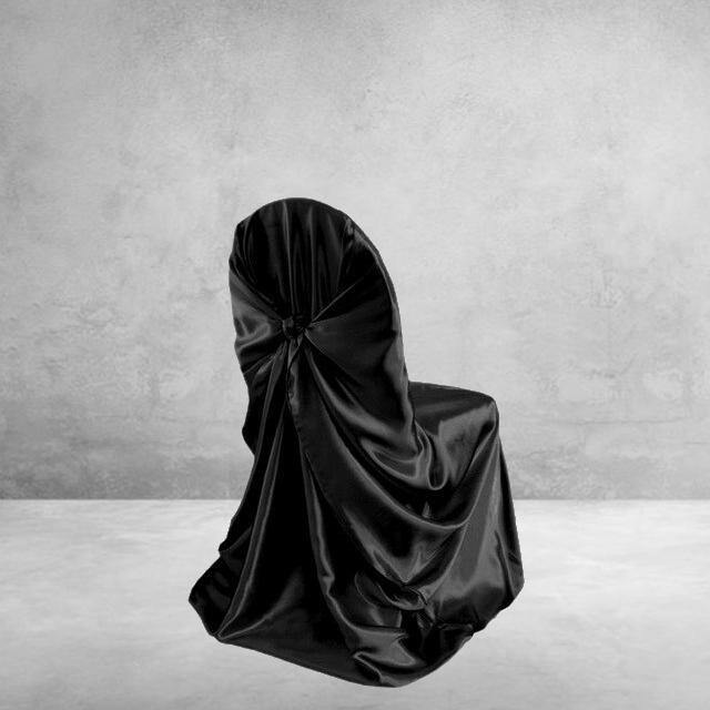 Κάλυμμα Καρέκλας Γάμου Από Μαύρο Σατέν