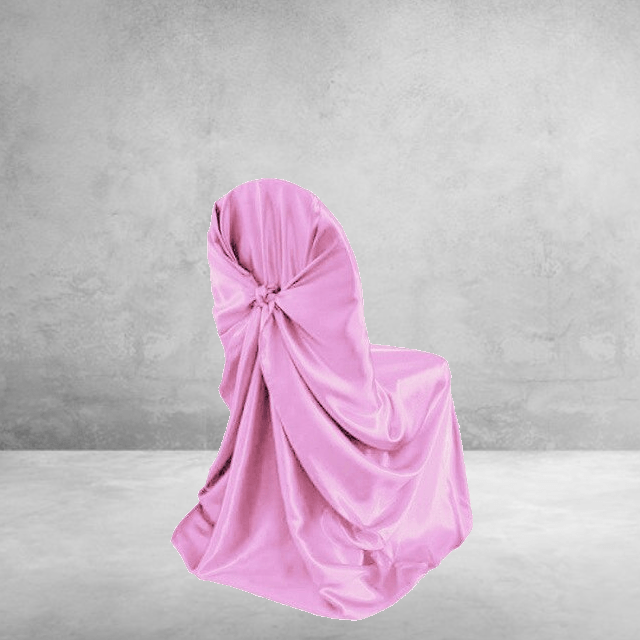 Κάλυμμα Καρέκλας Γάμου Ροζ Σατέν